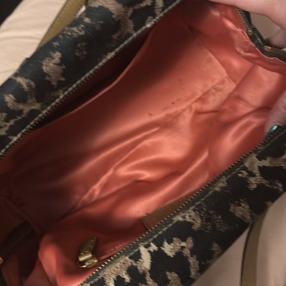 Coach Leather + Canvas Leopard Print Purse - Picture 7 of 12